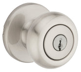 Kwikset 400CV 15 K3 V1RCAL Entry Door Lock, Knob Handle, Satin Nickel, Zinc, K3 Keyway, 3 Grade, Universal Hand